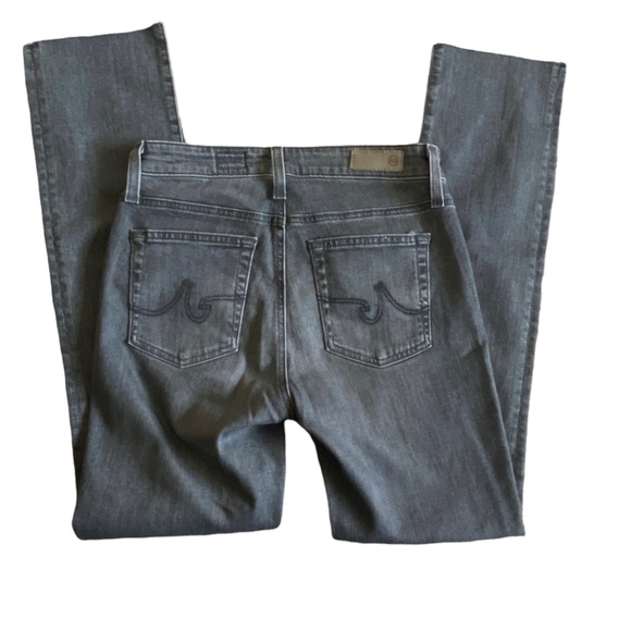 AG Adriano Goldschmied The Mari High Rise Straight Denim Jean 26 Gray Raw Hem - Picture 4 of 10
